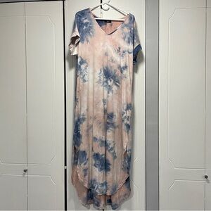 Vici Oversized Tie Dye Tee Shirt Maxi Dress